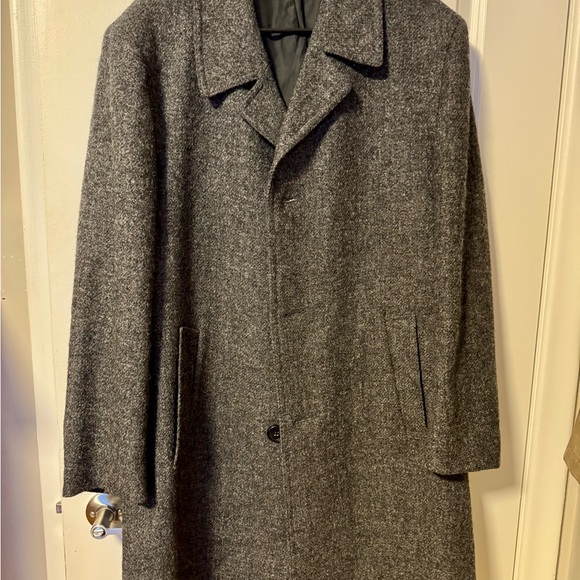 Harris Tweed swiss-made overcoat grey EU 54/US 44 - Picture 3 of 9